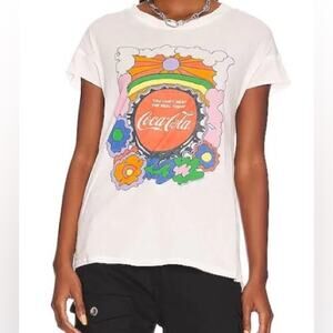 Revolve Junk Food Coca Cola Flowers Tee in Vintage White XS